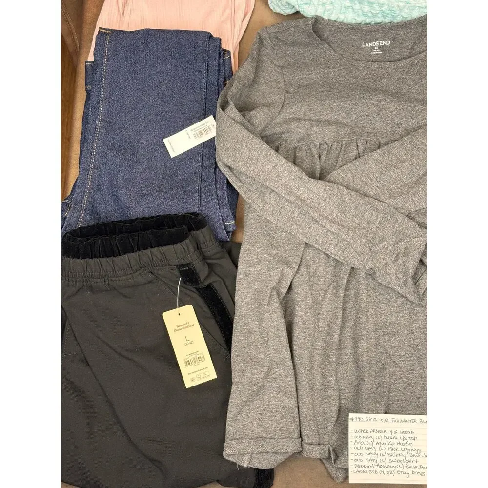 Girls 10/12 Fall Winter Clothing Bundle Under Armour Old Navy Lands End NWT #990